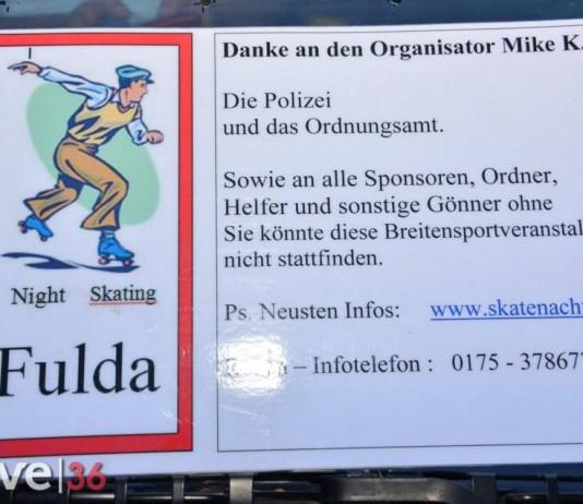 Skatenacht Fulda bei bestem Skater-Wetter 168 Teilnehmer